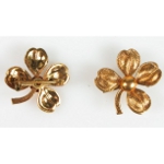 New Old Stock Vintage Gold Tone Four Leaf Clover Pin