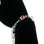 Mixed Adjustable Silver Plated Faceted Crystal Bracelet