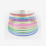 Pack 18 Bright Rainbow Colors Metal Bangle Bracelets