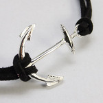Mixed Adjustable Suede Cord Ship Nautical Anchor Bracelets