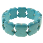 Turquoise Quatrefoil Stone Stretch Bracelet