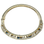 Renaissance Style Rhinestone Navettes Gold Tone Bangle Bracelet