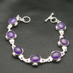 Artist-Crafted Sterling Silver & Purple Amethyst Cab Bracelet