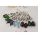 Mixed Glass Bead & Tibetan Silver Dangle Earrings