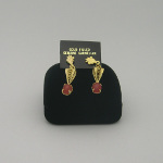 New Old Stock 1970's Gold Filled Carnelian Dangle Earrings