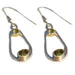 Sterling Silver & Peridot Loop Earrings