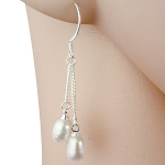 50% OFF Sterling Silver Freshwater Pearl Drop Earrings