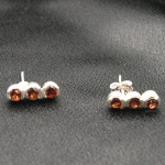 Artist-Crafted Sterling Silver & Triple Garnet Earrings