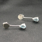Artist-Crafted Art Deco Sterling Silver & Blue Topaz Earrings
