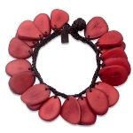 Maria Oiticica Designer Red Seed Cross Cut Bracelet