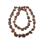 Baroque Freshwater Pearl Shell Bead Necklace Verdigris on Copper