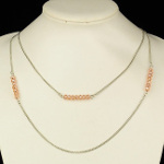 Silver Tone Pink Faceted Crystal Bead Endless Chain Necklace