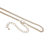 Boutique Gold Tone Black Enamel Art Deco Collar Necklace