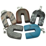 Mixed Gemstone Pendants in Horseshoe Shape