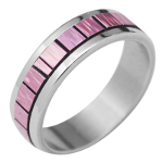 Multi Colored Stainless Steel Rings w/ Inserts Blue Pink Violet