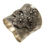 Sterling Silver Marcasite Flower Blossoms Ring